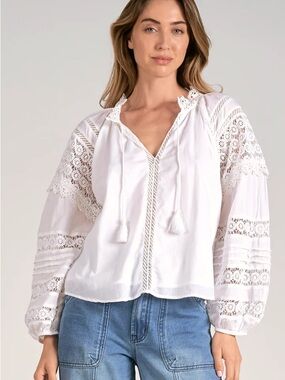 Elan Crochet Poet Top